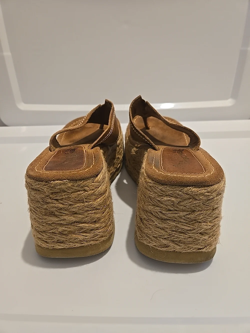 Skechers Brown Espadrille Platform Thong Sandals - Picture 2 of 5